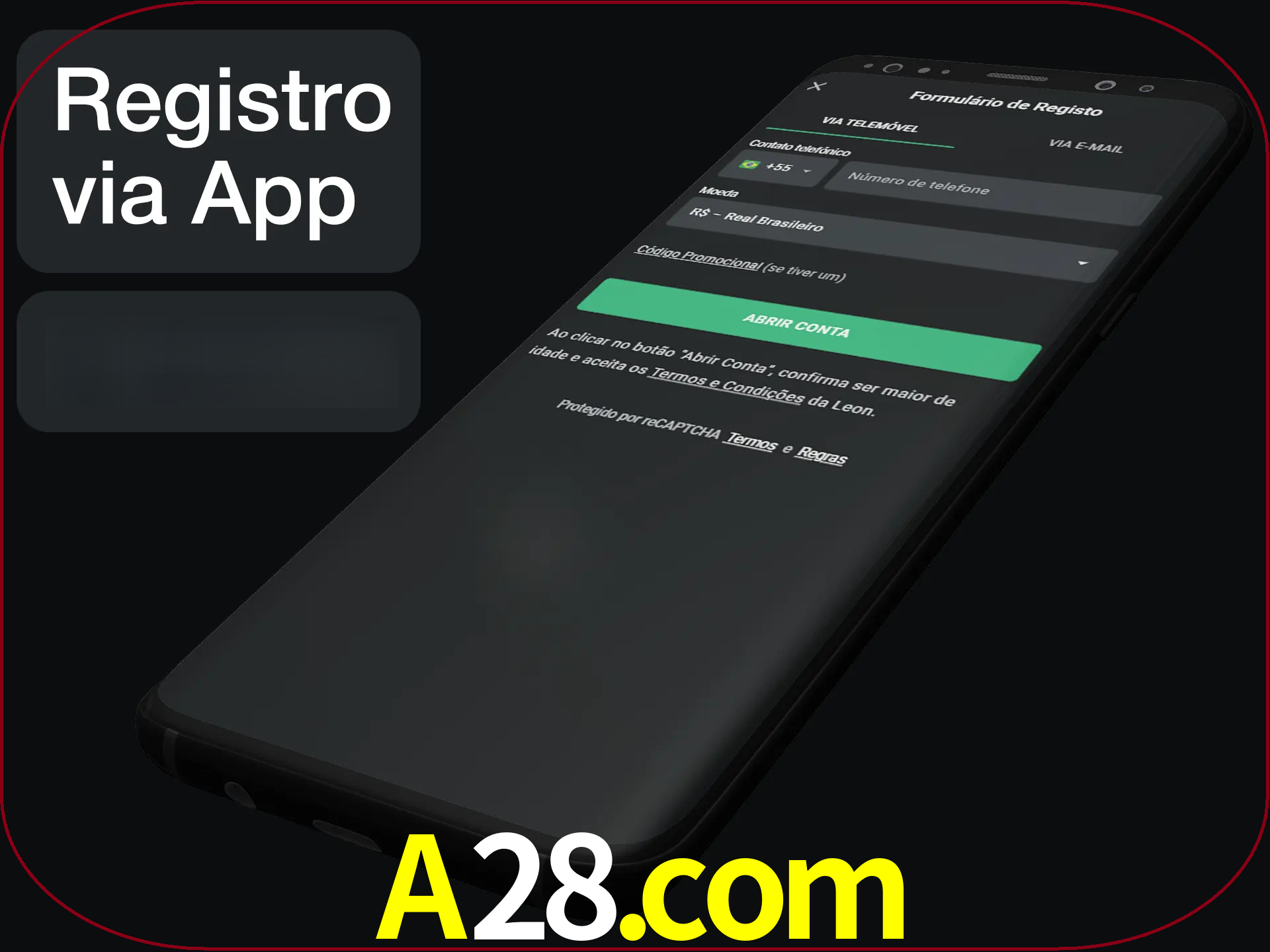 Registre-se quiclly em LeonBet usando o aplicativo.